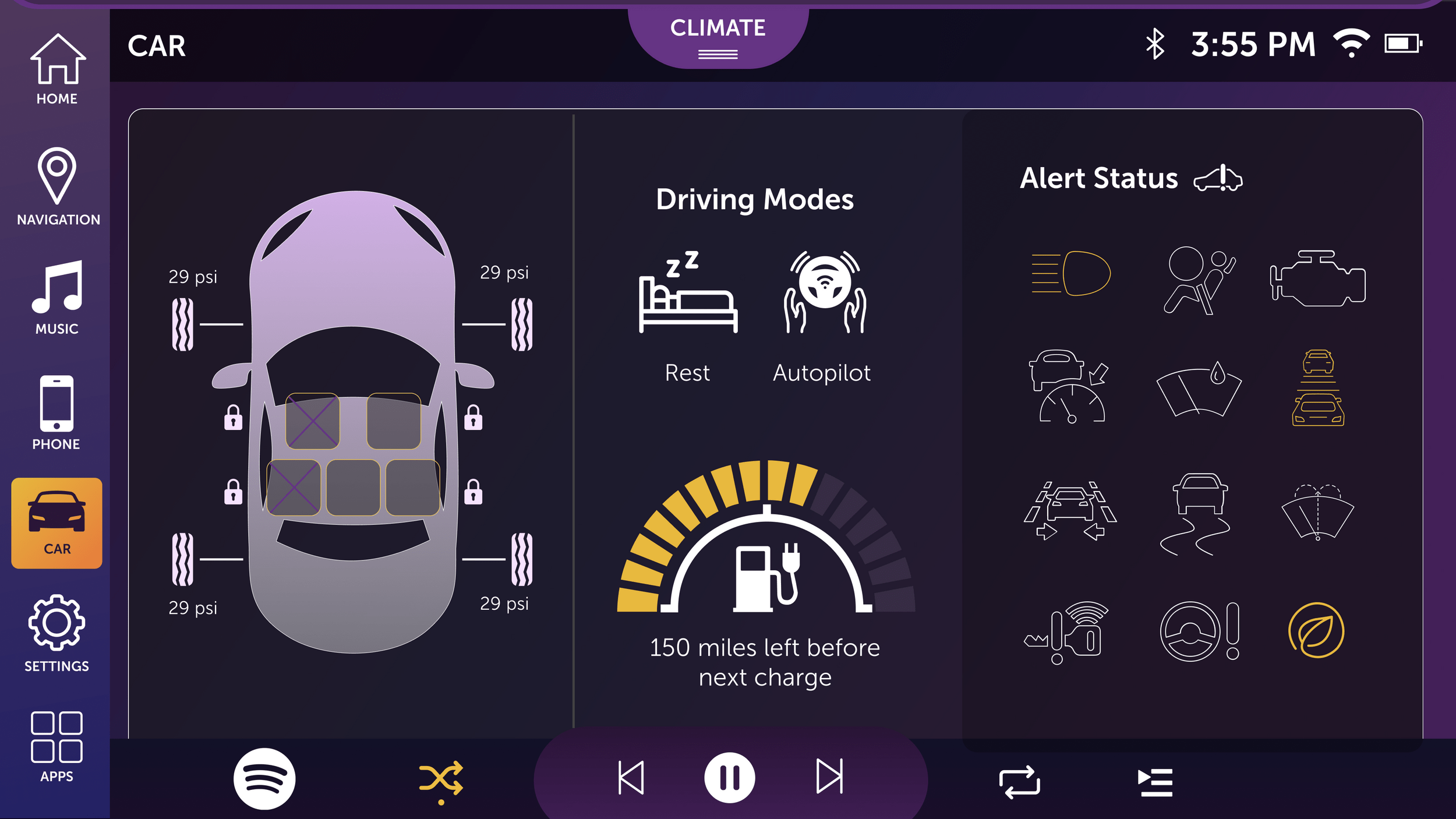 Self Driving Car UI Prototype